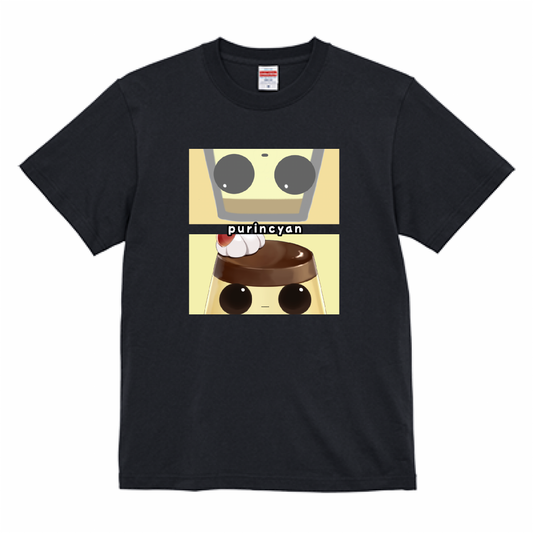 WぷりんTシャツ(ブラック)